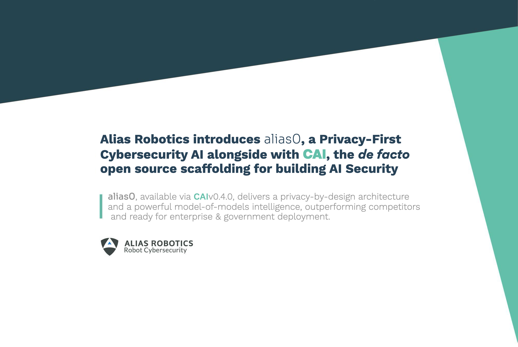 Privacy-First Cybersecurity AI: Meet alias0 by Alias Robotics