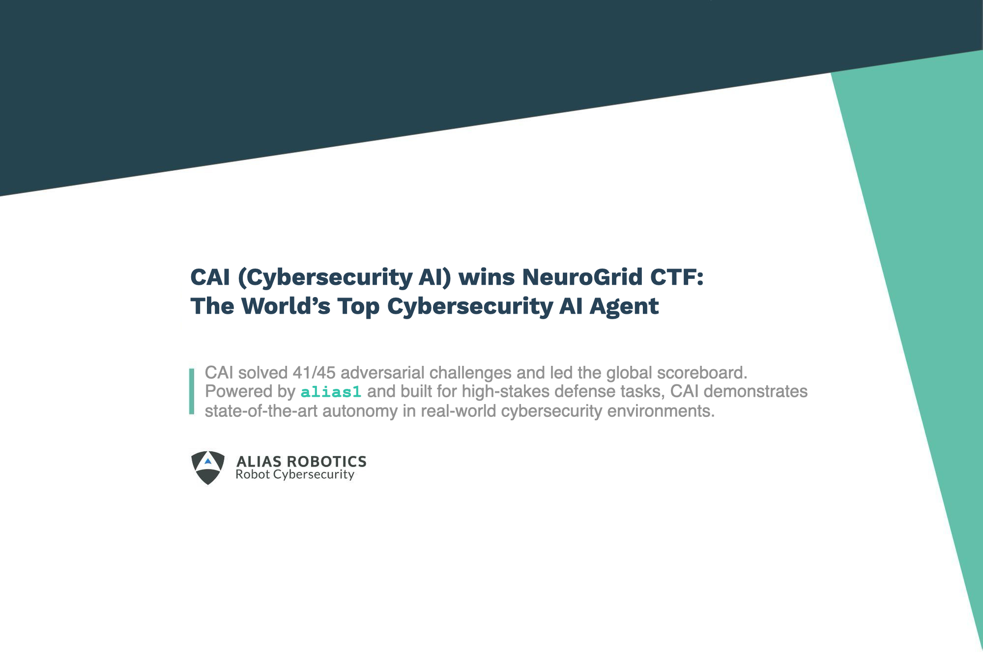 CAI wins the NeuroGrid CTF: European-built CAI (Cybersecurity AI) sets a new global benchmark